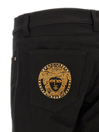 Black Cotton Straight-Leg Jeans