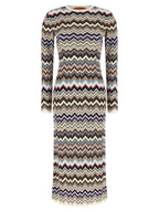 Multicolor Viscose Midi Dress