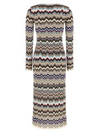 Multicolor Viscose Midi Dress