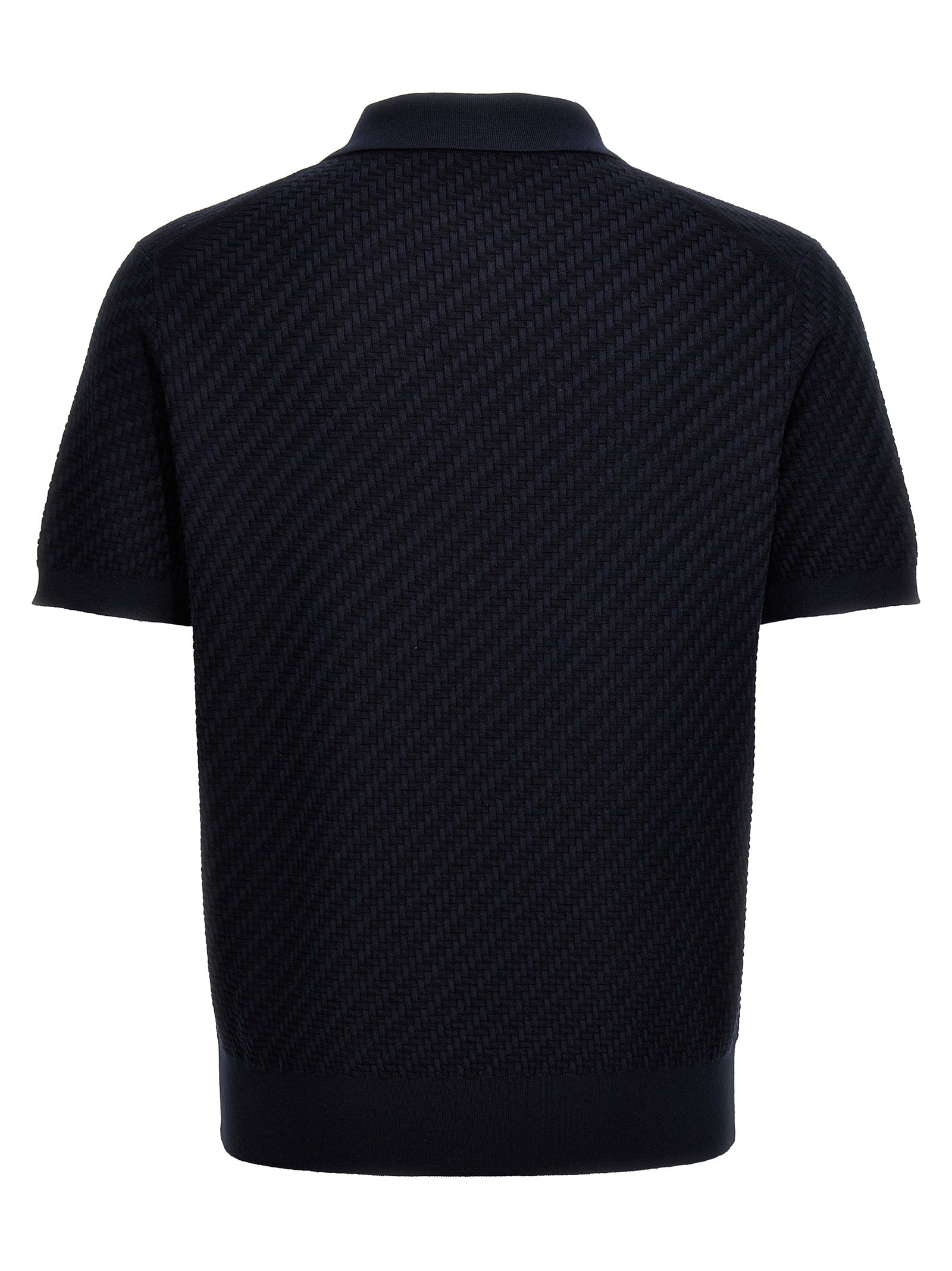 Blue Cotton Polo Shirt