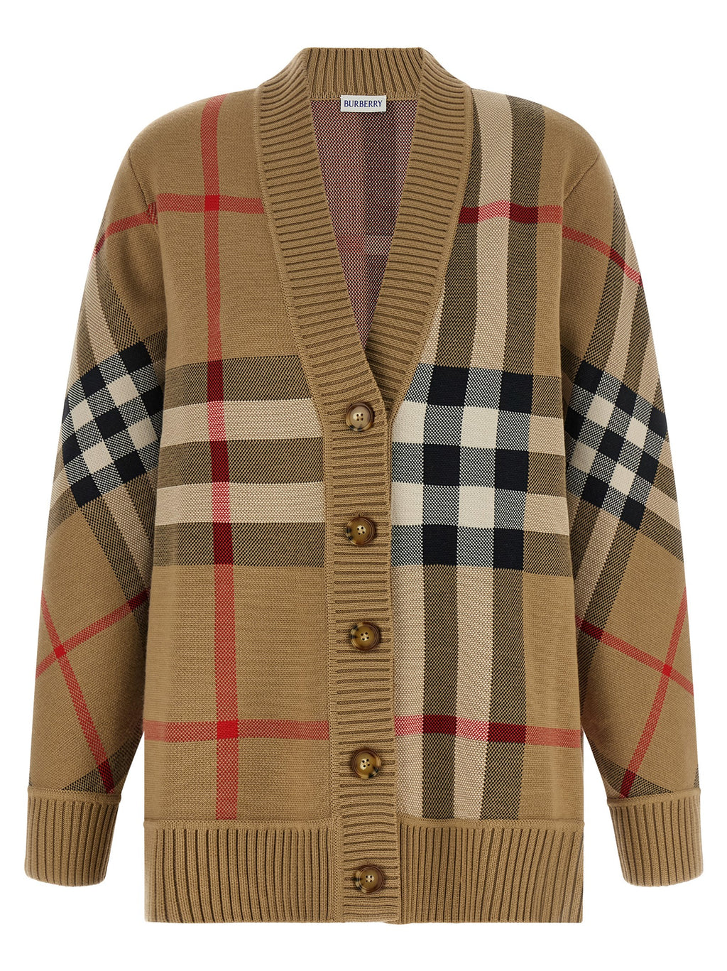 Beige Polyester Cardigan