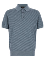 Blue Cotton Polo Shirt
