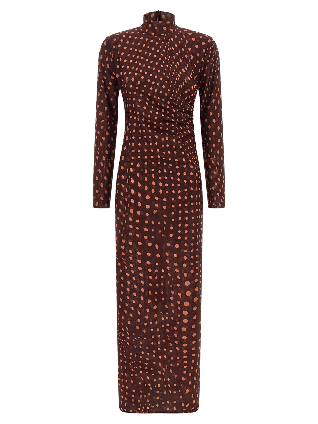 Bordeaux Polyamide Long Dress