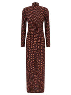 Bordeaux Polyamide Long Dress