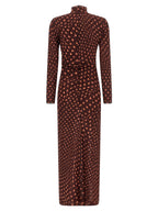 Bordeaux Polyamide Long Dress