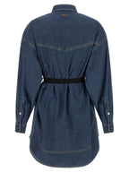 Blue Cotton Short Dress