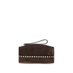 Brown Suede Leather Clutch Bag