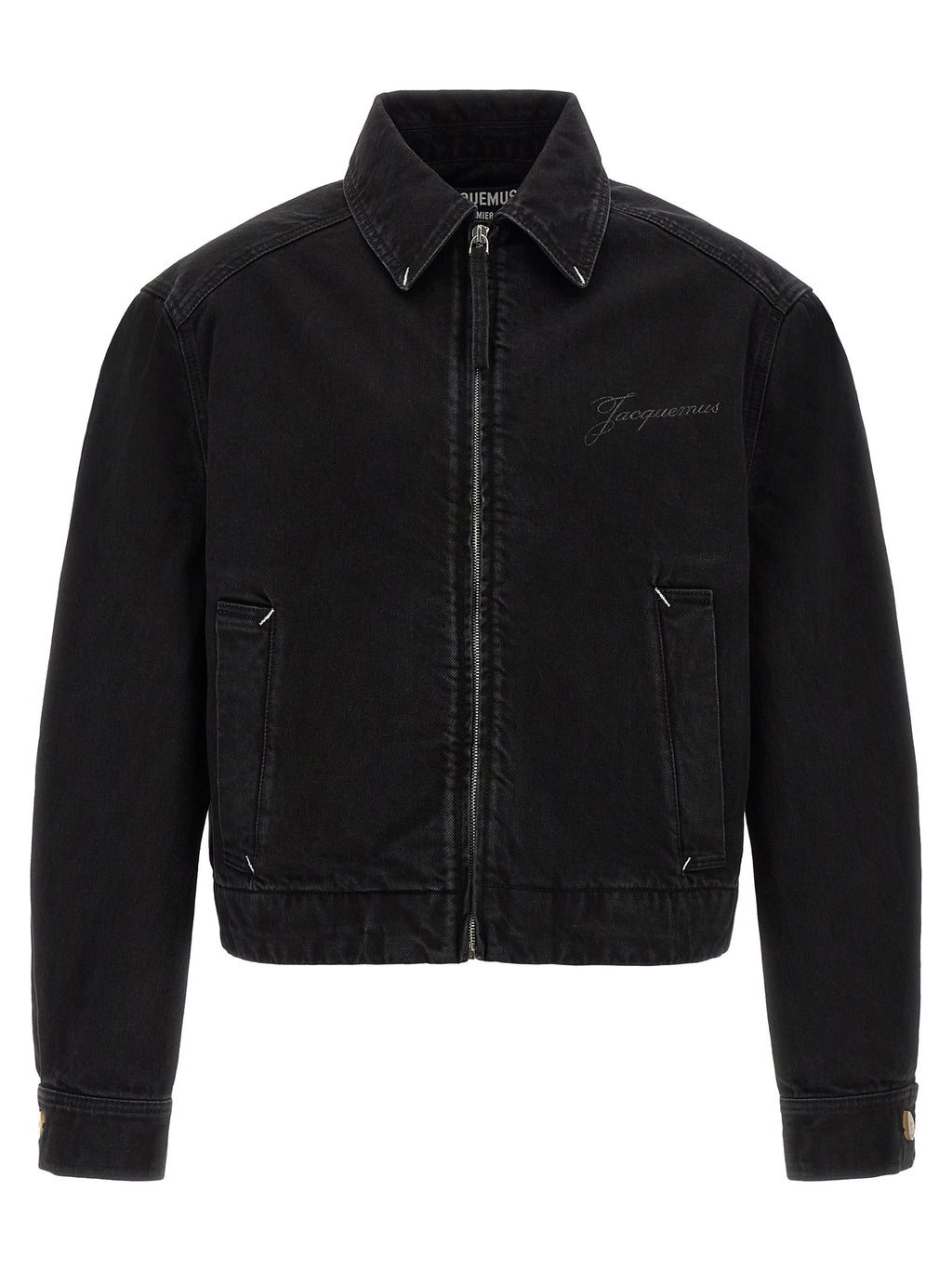 Black Cotton Denim Jacket