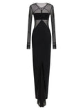 Black Nylon Long Dress