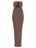 Brown Wool Long Dress