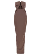 Brown Wool Long Dress