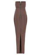 Brown Wool Long Dress