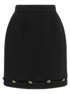 Black Virgin Wool Long Skirt