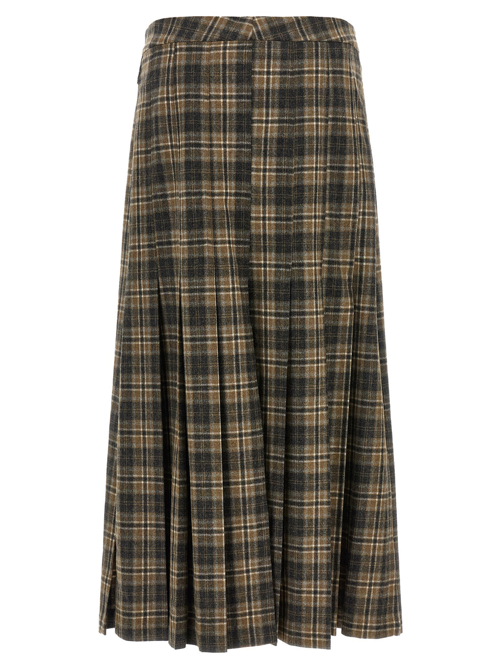 Brown Virgin Wool Mini Skirt