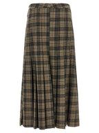 Brown Virgin Wool Mini Skirt
