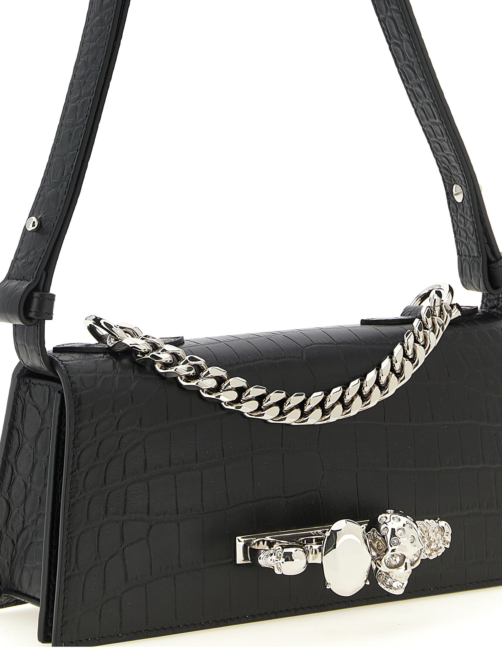 Black Calfskin Shoulder Bag