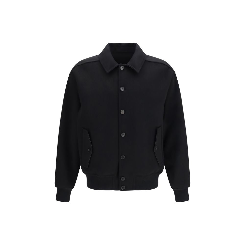 Black Wool Oves Aries Biker Jacket