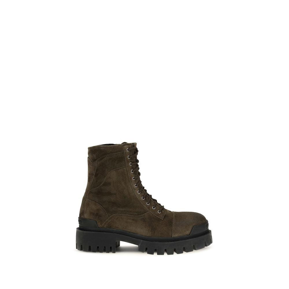 Bicolor Calf Leather Bos Taurus Lace-Up Boots
