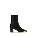 Black Calf Leather Bos Taurus Ankle Boots
