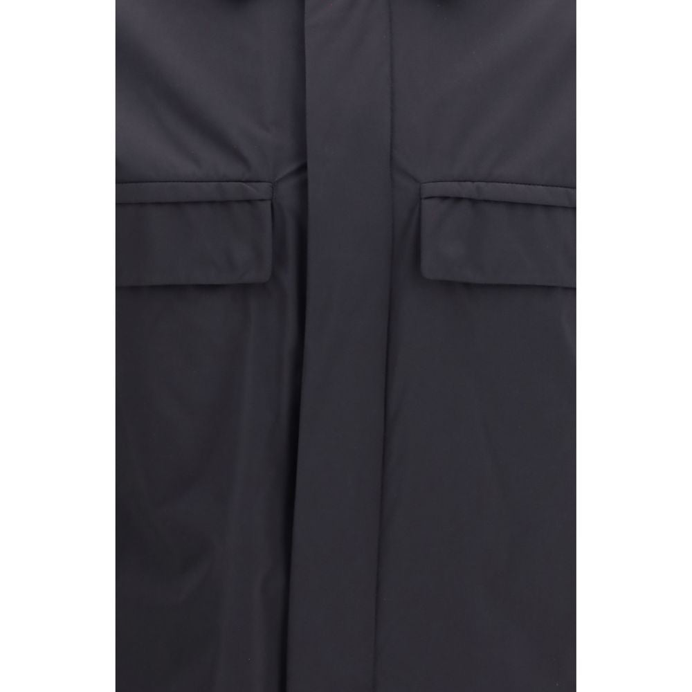 Black Polyamide Full-Length Jacket