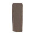 Brown Silk Long Skirt