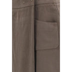 Brown Silk Long Skirt