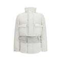 White Polyester Full-Length Jacket