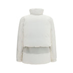White Polyester Full-Length Jacket