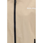 Beige Cotton Full-Length Jacket
