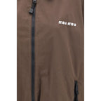 Brown Cotton Full-Length Jacket