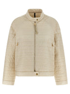 Beige Polyamide Full-Length Jacket