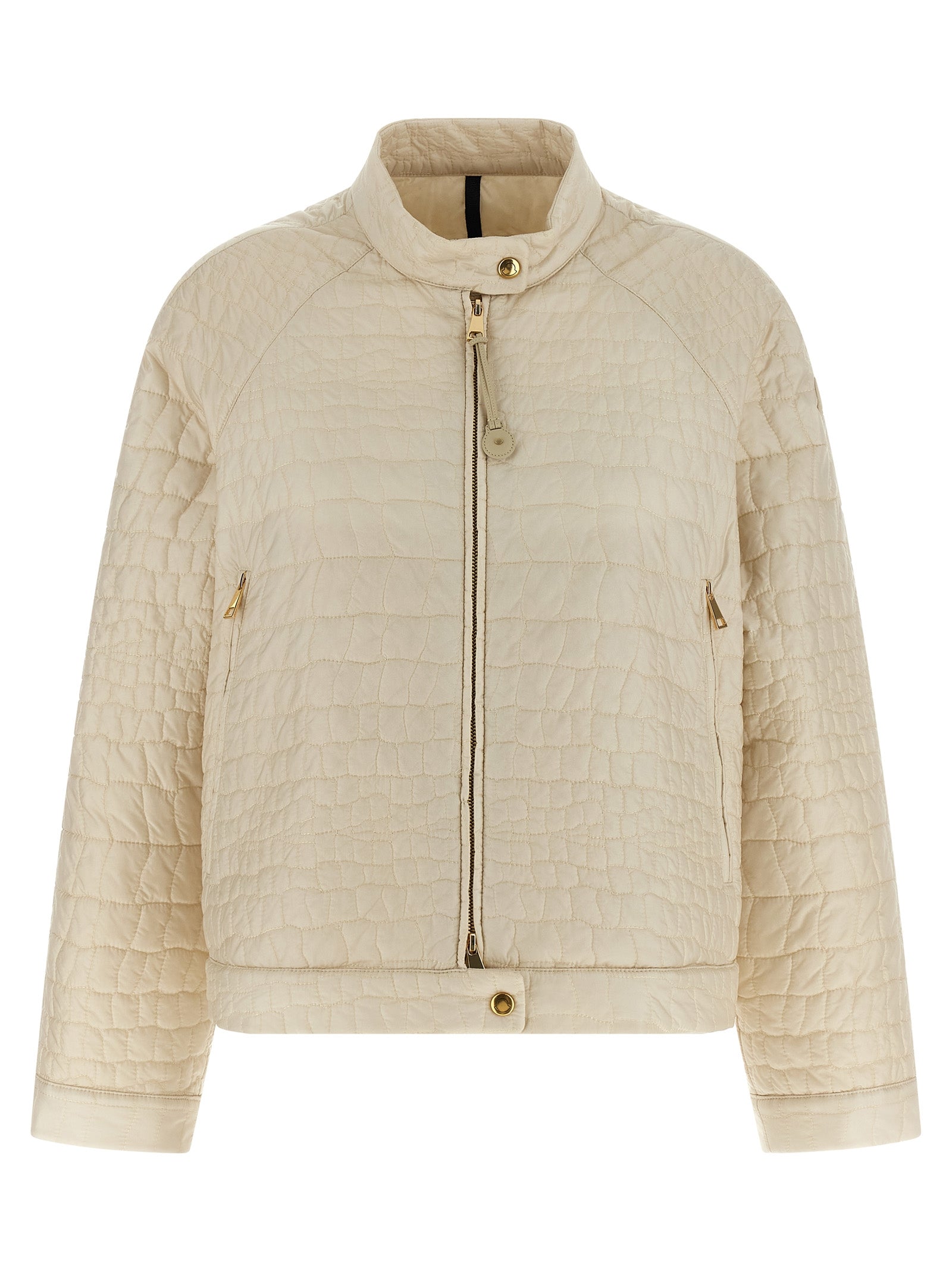 Beige Polyamide Full-Length Jacket