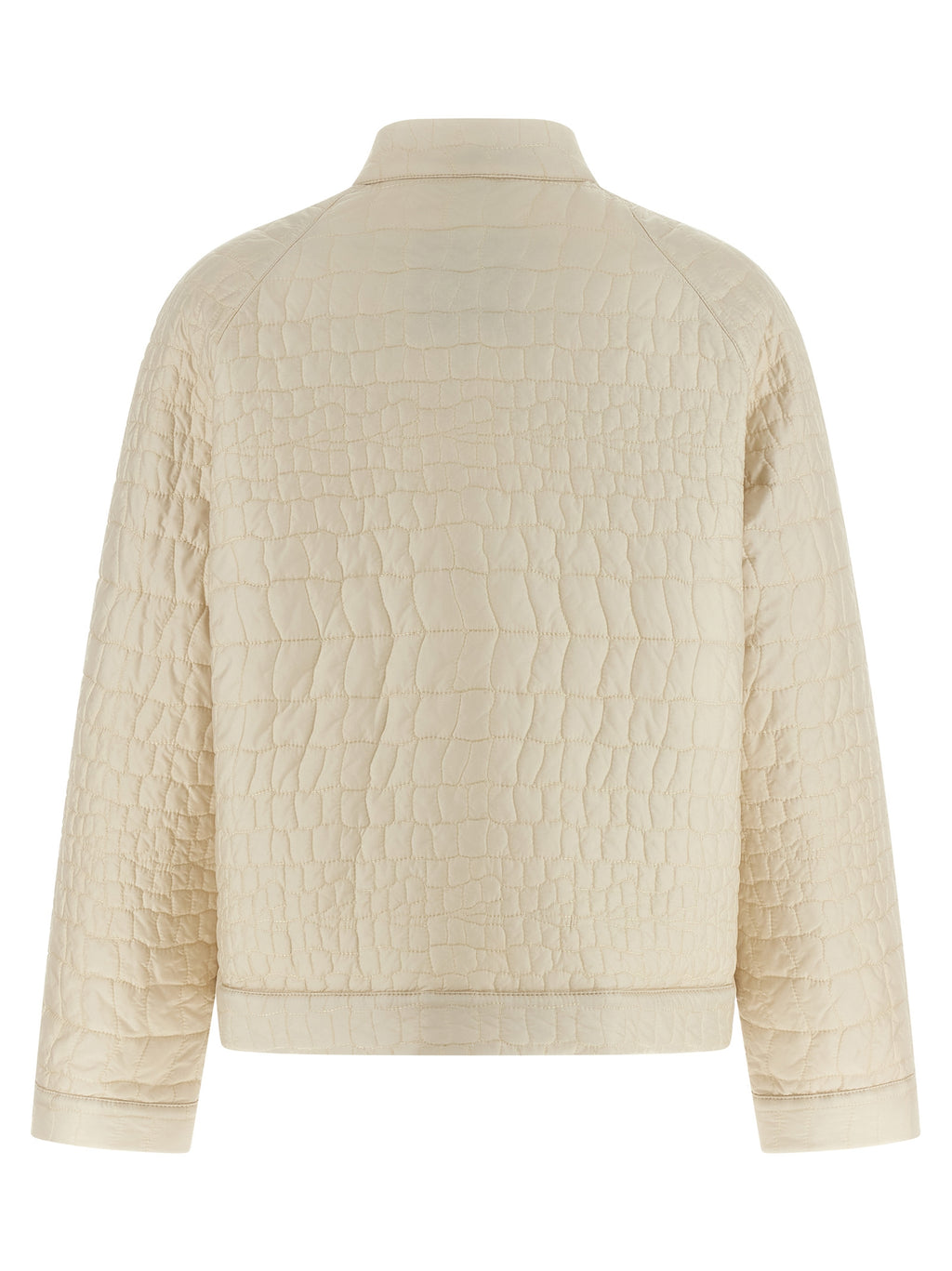 Beige Polyamide Full-Length Jacket