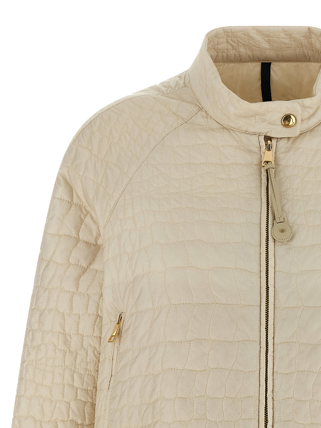 Beige Polyamide Full-Length Jacket