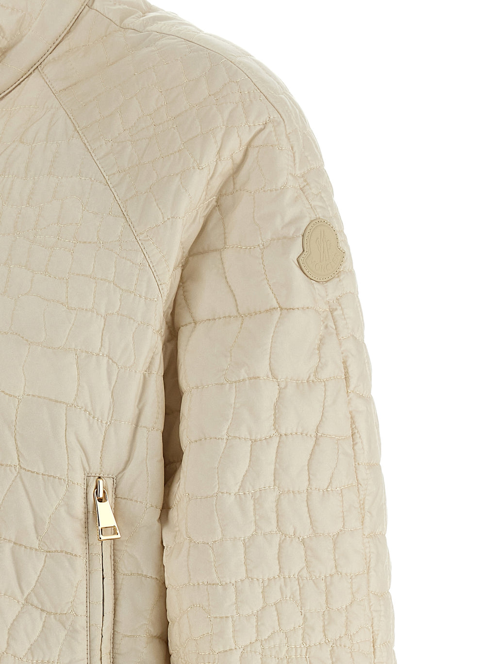 Beige Polyamide Full-Length Jacket