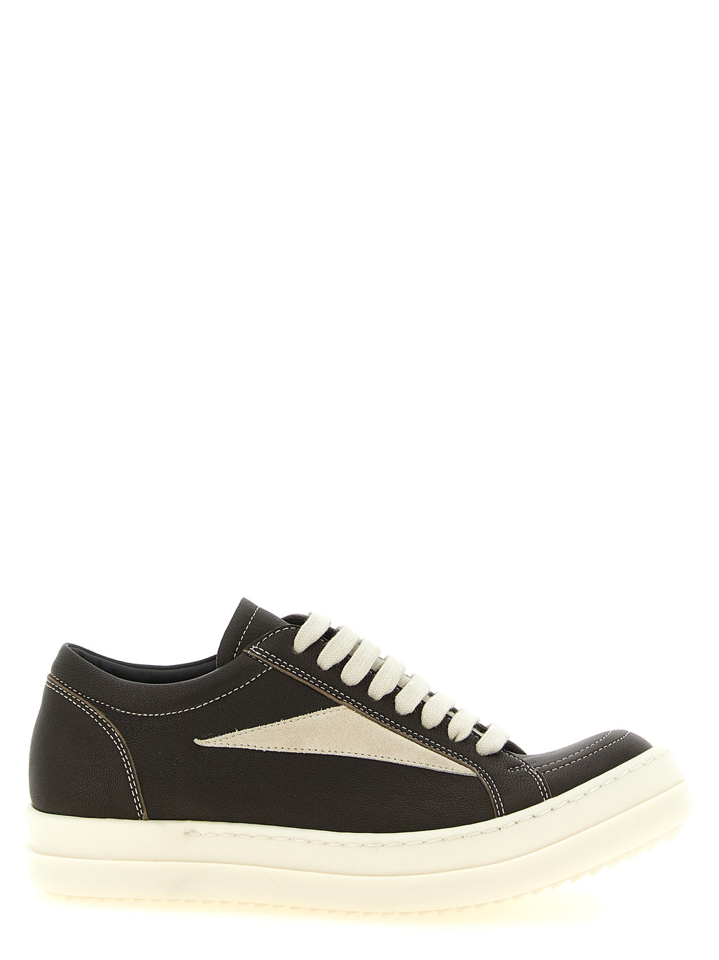 Brown Lamb Leather Low Top Sneakers