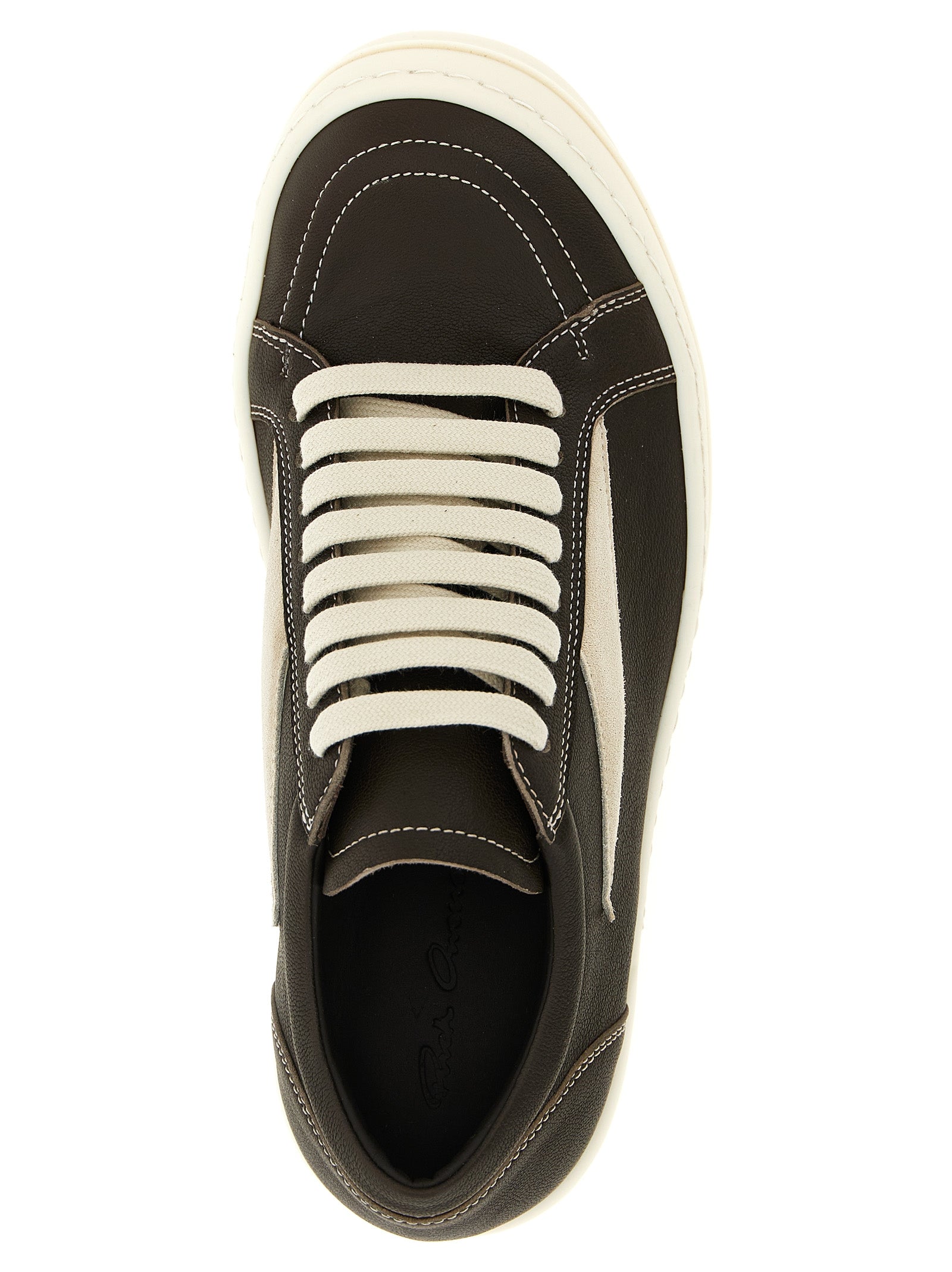 Brown Lamb Leather Low Top Sneakers