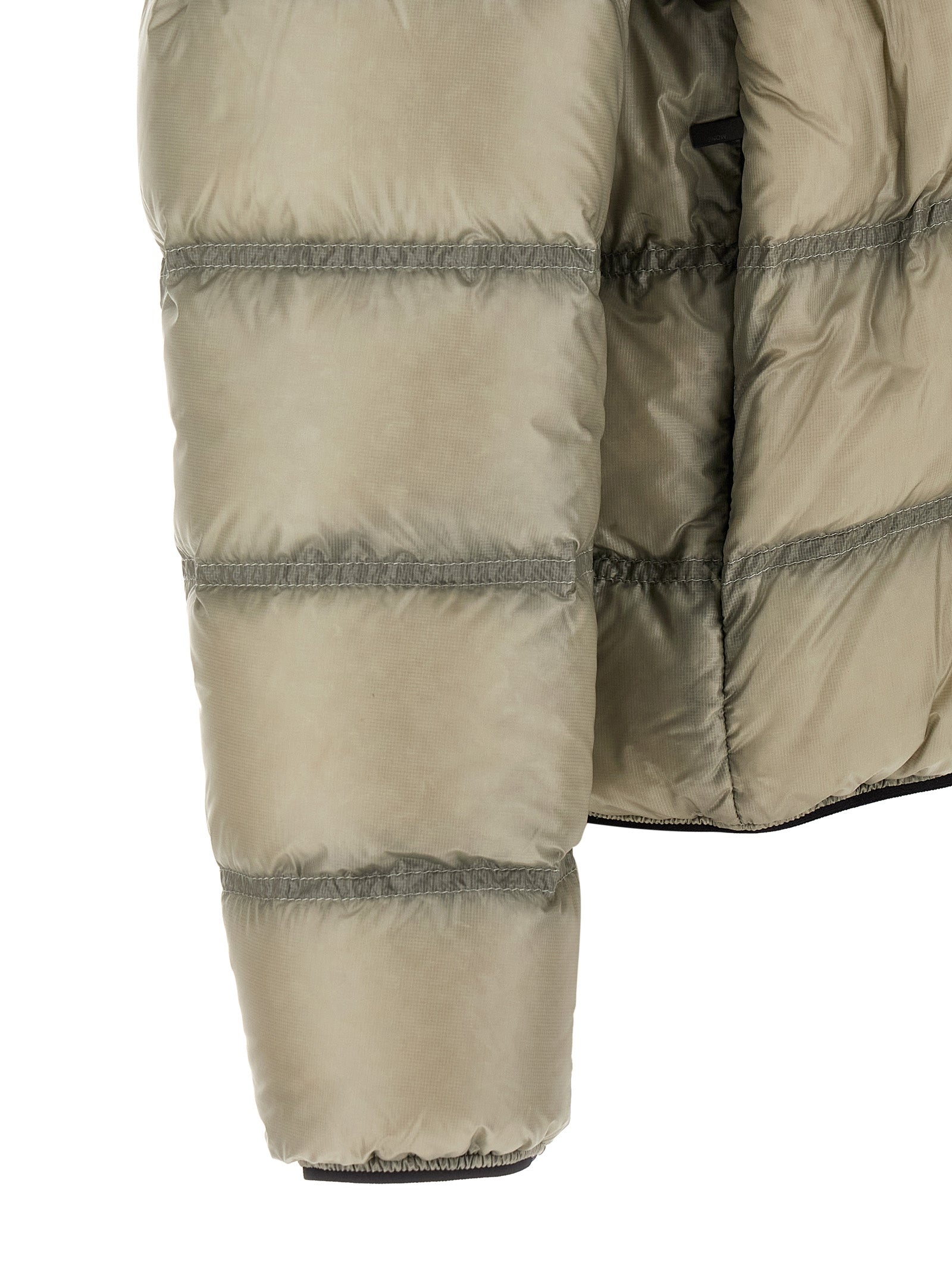 Beige Polyamide Full-Length Jacket