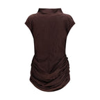 Brown Cotton Casual Dress