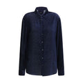 Blue Silk Dress Shirt