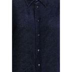 Blue Silk Dress Shirt