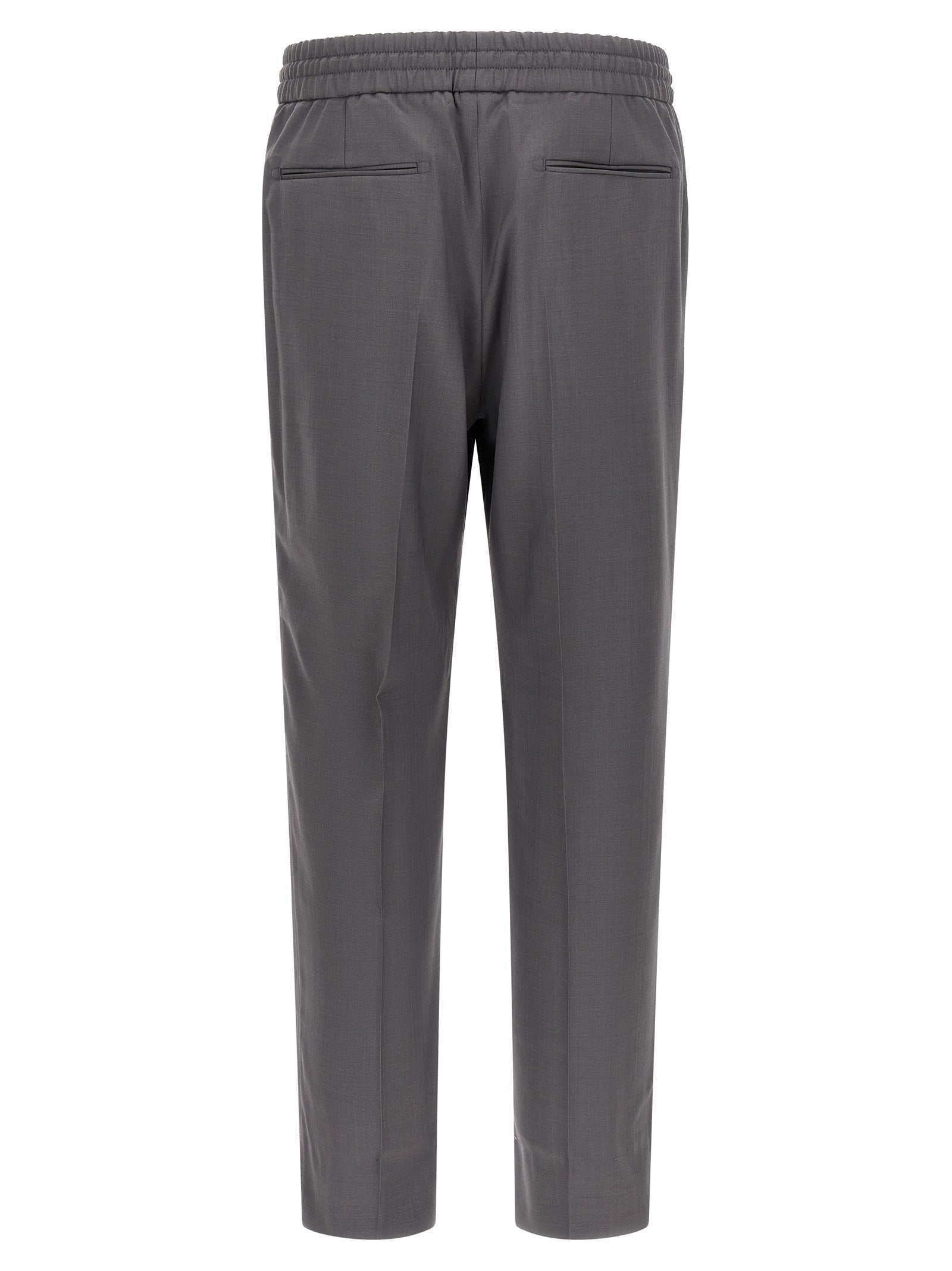 Gray Wool Casual Pants