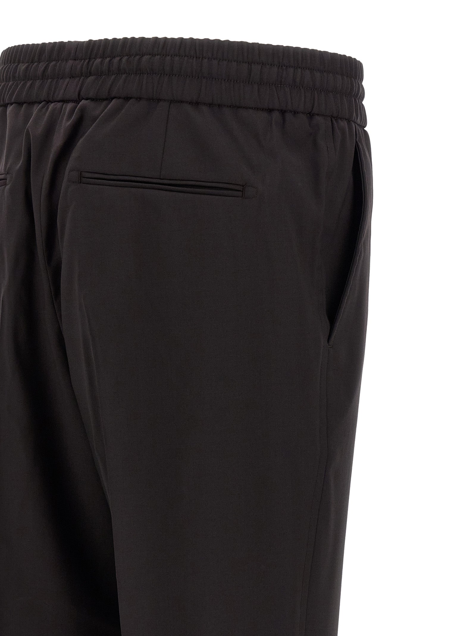 Brown Wool Casual Pants