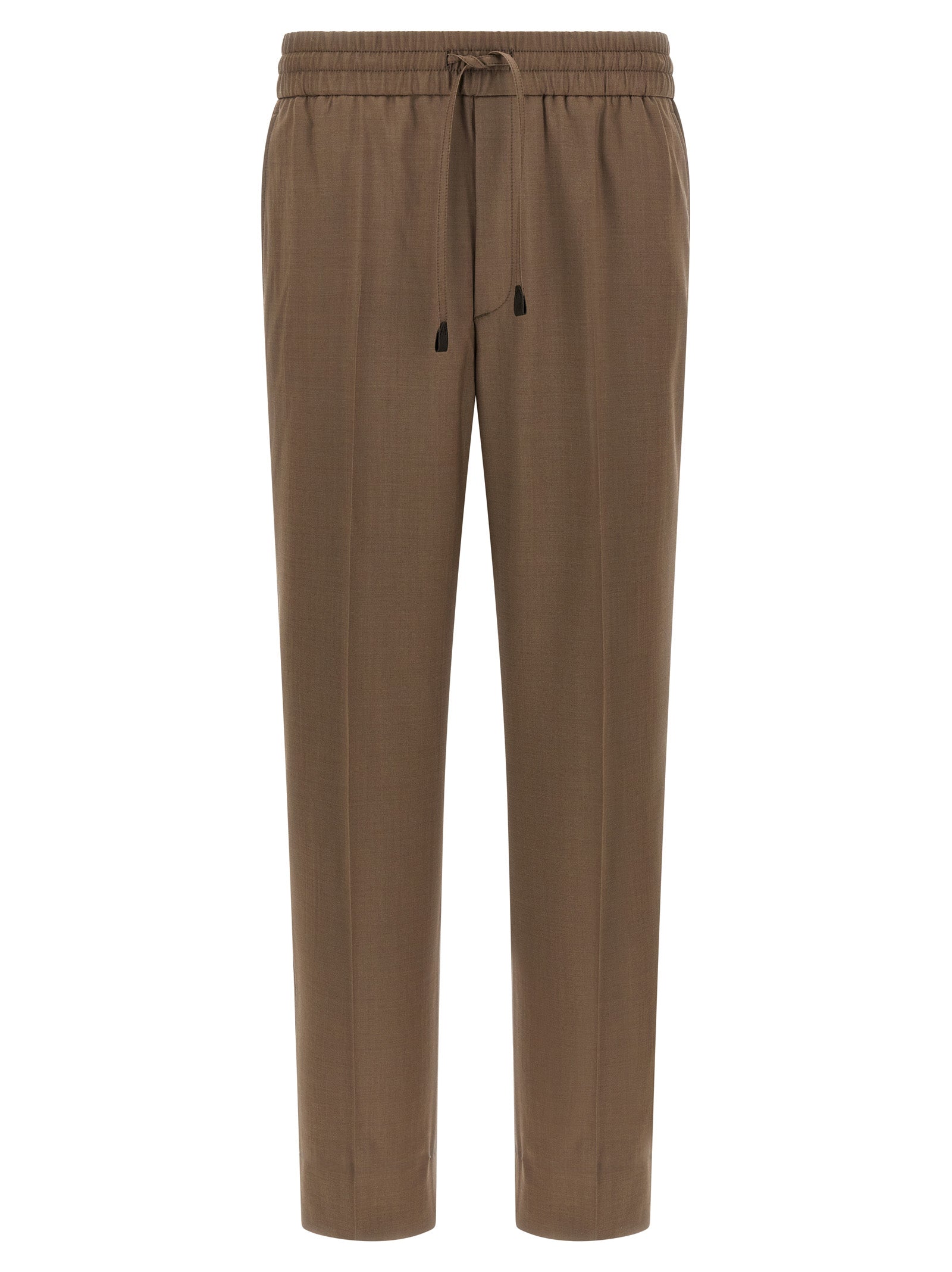 Brown Wool Casual Pants