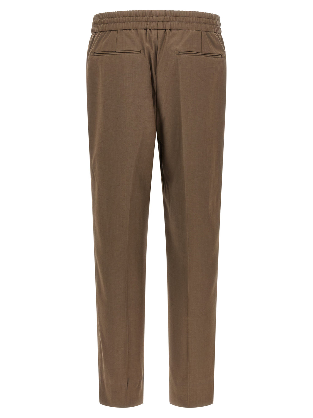 Brown Wool Casual Pants