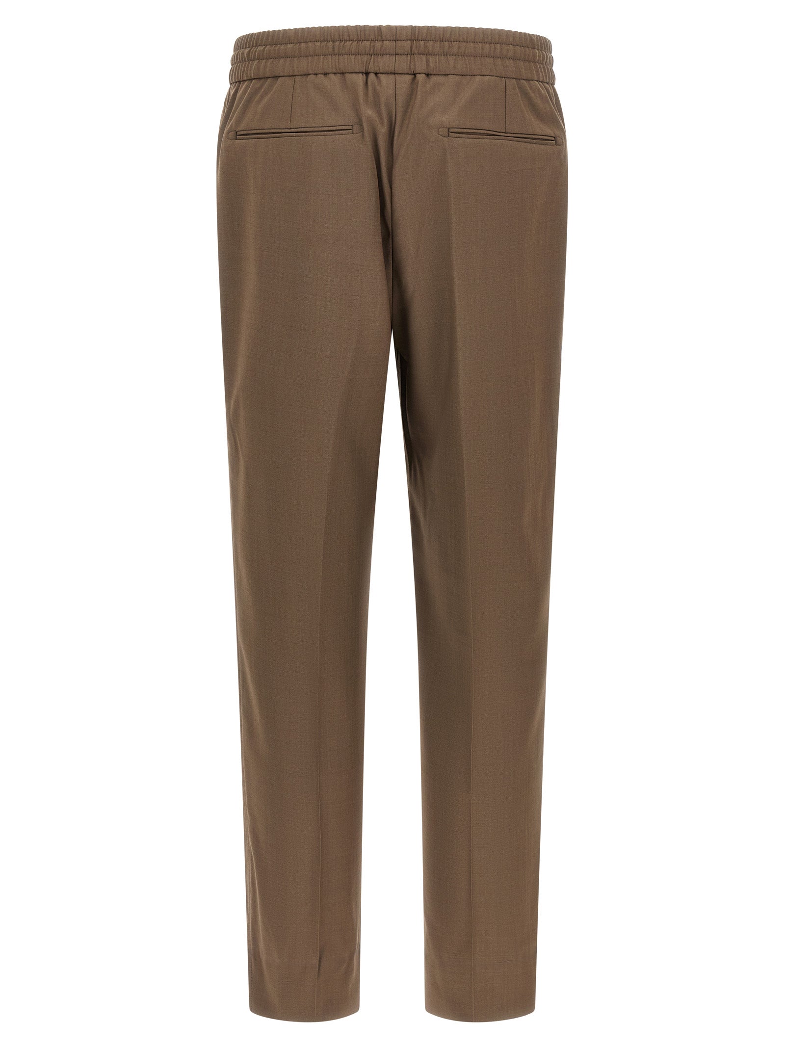 Brown Wool Casual Pants
