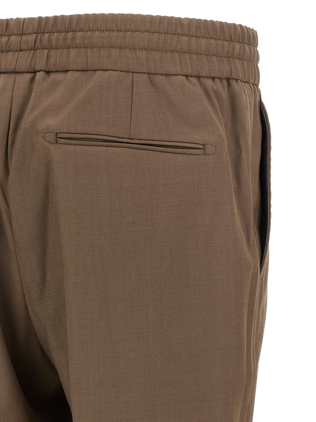 Brown Wool Casual Pants