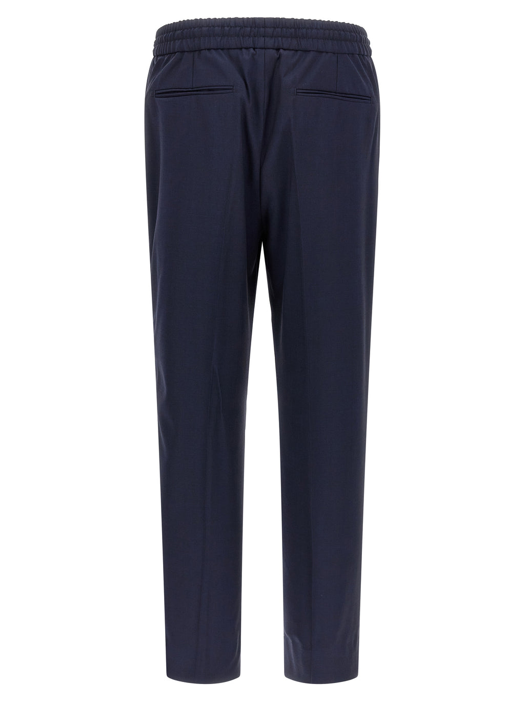 Blue Wool Casual Pants