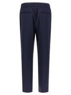Blue Wool Casual Pants