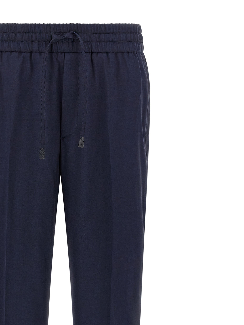 Blue Wool Casual Pants